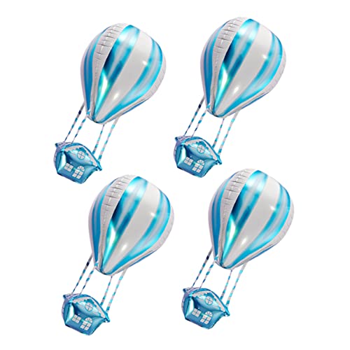 MOLUCKFU 4 Stück Heißluftballon Geburtstag Luftballons Dekoration Für Hochzeitsfeiern Anhänger Geburtstagsfeier Ballon Aufblasbares Zubehör Für Kinder Hochzeitsballons Blue Aluminiumfolie von MOLUCKFU