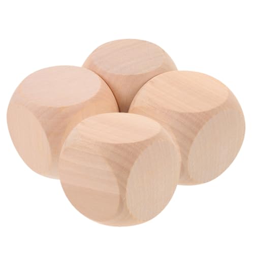 MOLUCKFU 4 Stück Holzrohlinge Unfertige Holzwürfel Holzwürfel Holzrohlinge Würfel Leere Blöcke Würfel Zubehör DIY Leere Würfel Unfertige Holzwürfel Holzwürfel Würfel Leere von MOLUCKFU