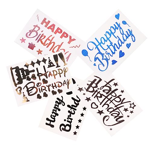 MOLUCKFU 5 Stück Geburtstagsfeier Aufkleber Buchstaben Abziehbilder Ballon Dekorationsaufkleber Für Geburtstagsfeier Happy Birthday Sticker Set Für Party Deko von MOLUCKFU