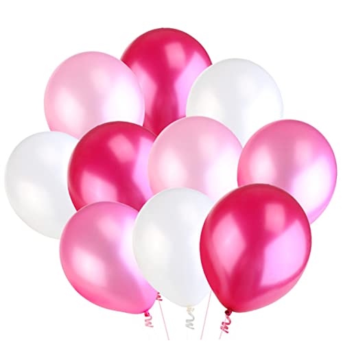 MOLUCKFU 50 Stück Hochwertige Perlen Latex Luftballons Weiß Rosa Hellrosa Und Pflaume Perfekte Dekoration Für Hochzeiten Geburtstagsfeiern Und Kinderpartys Leichte Ballons von MOLUCKFU