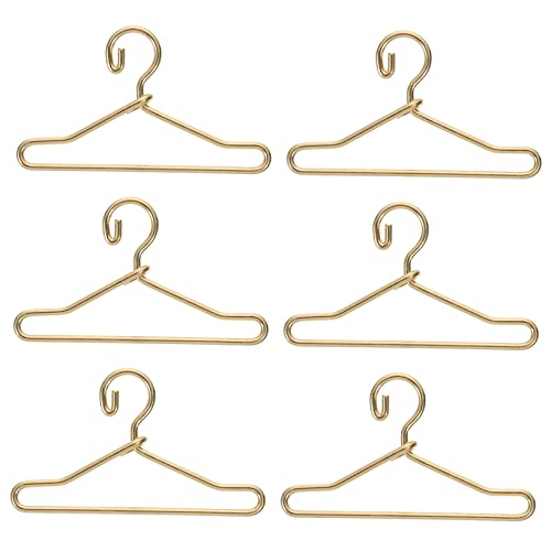 MOLUCKFU 50 Stück Puppenaufhänger Puppenkleid-Organizer Zubehör für Puppenmöbel -Kit Puppen Kleidung für puppenkleidung Puppenkleiderbügel aus Metall Kleiderständer für Puppen Golden von MOLUCKFU