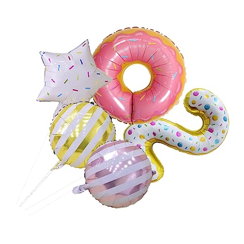 MOLUCKFU 5St Ballondekoration deckenverkleidung ballon set ballonset Massenballons Ballon steht für Tisch Luftballons im Donut-Design dekorative Luftballons für Hochzeiten Aluminiumfolie von MOLUCKFU