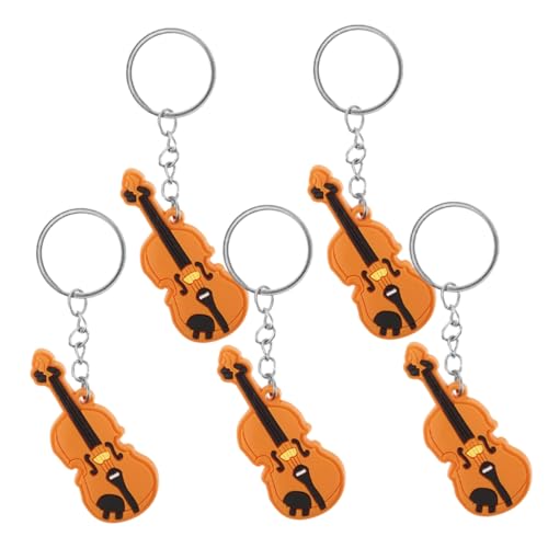 MOLUCKFU 5St Zubehör für Violine Neuheit Schlüsselanhänger Violine Schlüsselanhänger Schlüsselanhänger-Zubehör Schlüsselanhänger-Accessoires für Damen Musik Zinklegierung Orange von MOLUCKFU