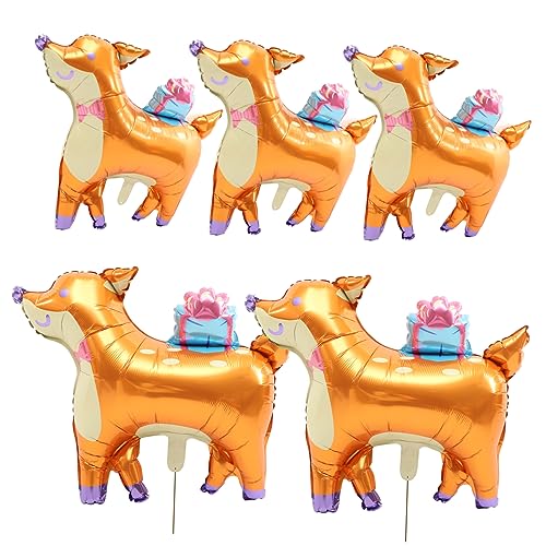 MOLUCKFU 5st Ballon Aus Aluminiumfolie Tiere Modellieren Folienballons Kinderelchballon Luftballons Für Kinderpartys Jumbo-ballons Ballondekoration Ballonbogen Fallen Aufblasbare Tiere von MOLUCKFU