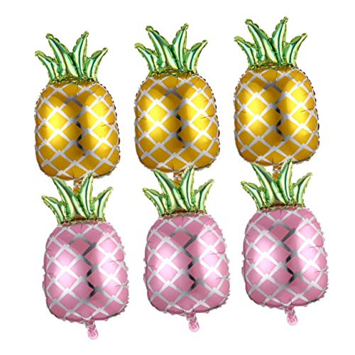 MOLUCKFU 6 Stück 1 Set Ananas Folienballons Hawaiianische Folienballons Hawaiianische Party Tropische Luftballons Große Luftballons Obst Folienballon Hawaii Motto Party Ballon von MOLUCKFU