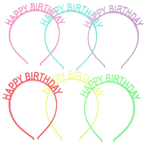 MOLUCKFU 6 Stück Leuchtende Geburtstags Stirnbänder Glitzer Stirnbänder Einhorn Stirnband Cupcake Topper Dekoration Alles Zum Geburtstag Schild Stern Haarspangen von MOLUCKFU