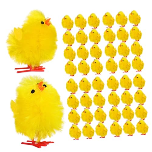 MOLUCKFU 60st Osterküken Kleine Küken Für Ostern Plüsch-küken-modell Süße Kuscheltiere Osterhühner Gefülltes Küken-modell Simulierte Kükenverzierung Yellow Chemiefaser Und Kunststoff von MOLUCKFU