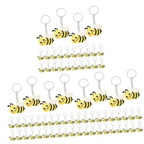 MOLUCKFU 72 Stk Biene Schlüsselanhänger Reize Bienenstock Halter bienen bienen zubehör autoschlüsselanhänger bienenwachstücher Niedlicher Cartoon-Bienen-Anhänger Gastgeschenke PVC von MOLUCKFU