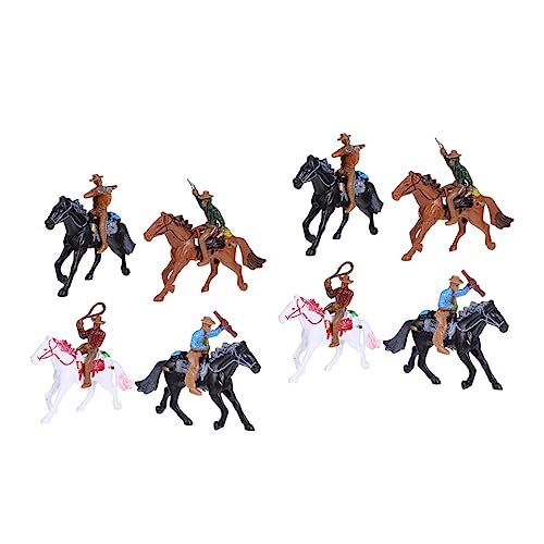 MOLUCKFU 8st Cowboy-reitmodell Simulation Menschliches Modell Reiterfiguren Modelle Menschliche Landschaftsmodelle Tischdekorationen Gefälschtes Menschliches Modell Mikromodelle Plastik von MOLUCKFU