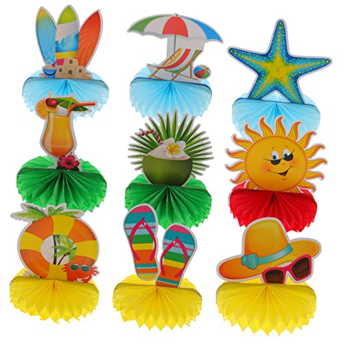 MOLUCKFU 9st Sommerliche Wabenornamente Dekorationen Für Poolpartys Hawaiianische Mittelstücke Für Tische Hawaii-dekor Hawaii-wabenornament Aloha-partydekorationen Party-Szene-Layout Papier von MOLUCKFU