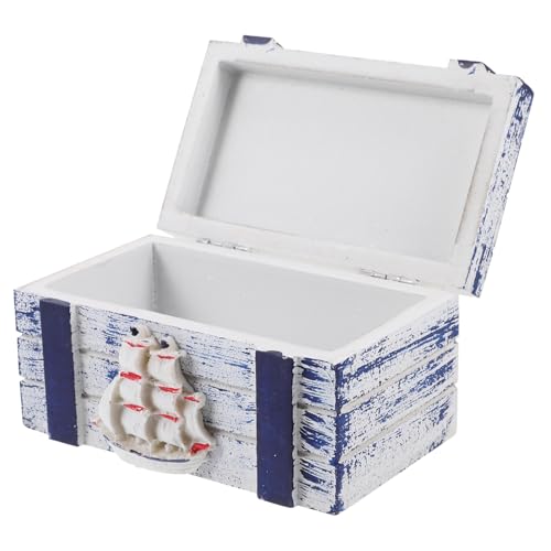 MOLUCKFU Kastenkasten Mediterrane Schmuckschatulle Veranstalter Ohrring-Aufbewahrungsorganisator Halter Fall storage boxes aufbwahrungs-box Kleinigkeiten-Organizer schmuckschatulle aus holz von MOLUCKFU