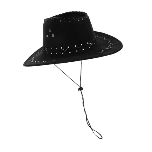 MOLUCKFU Kindermütze Fedora-Hut Cowboy-Kostüm westliche Partyhüte Disco-Hut Wildwest-Partyhut Cowboyhut Hut anziehen Cowgirl-Hut Performance-Hut Kinderhüte Cowboyhüte für Kinder Denim Black von MOLUCKFU