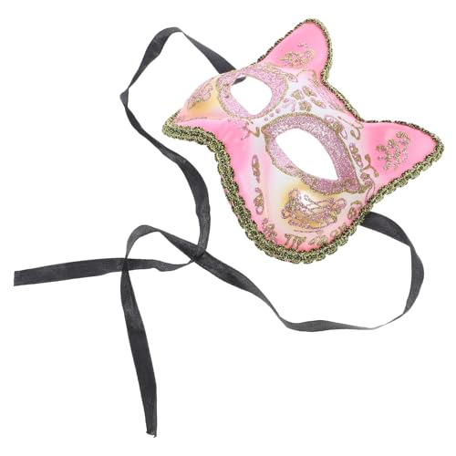 MOLUCKFU Maske Katzenkopf Halloween Cosplay dekorativ face mask hallowen mouth mask children mask beauty mask realistic mask Partyzubehör Partygeschenk Plastik Rosa von MOLUCKFU