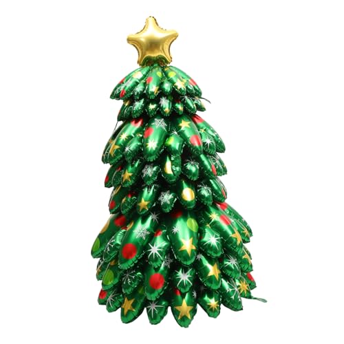 MOLUCKFU Neon Weihnachtsfeier Bäume Aufblasbarer Weihnachtsbaum Außerhalb Weihnachtsbeleuchtung Weihnachtsbäume Außen Rasen-weihnachtsbaumdekoration Christbaumschmuck Aluminiumfolie Green von MOLUCKFU