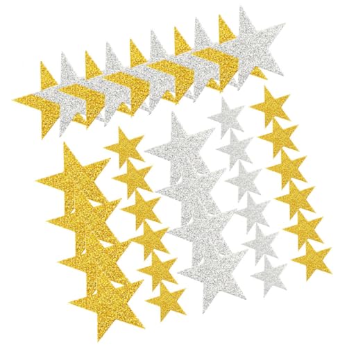 MOLUCKFU Sticker Glitzer EIN Stern 300 Glitzernde Sternaufkleber Selbstklebende Bastelsticker Ideal Für DIY Projekte Belohnungsaufkleber Für Kinder Kreatives Bastelzubehör von MOLUCKFU