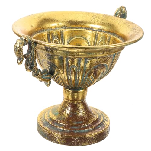 MOLUCKFU Vintage Blumentopf Urne Groß Dekorativer Behälter Personalisierte Vase Gotische Vase Draussen Für Blumen Gold Antiker Topf Für Immer Glühend Selbst Gegenwärtig Metall von MOLUCKFU