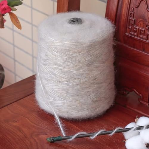 500 g superweiches Handstrick-Woll-Anti-Pilling-Mohair-Garn für lange Plüsch-Flaum-Häkel-Pullover-Schal-Strickjacken von MOLUO