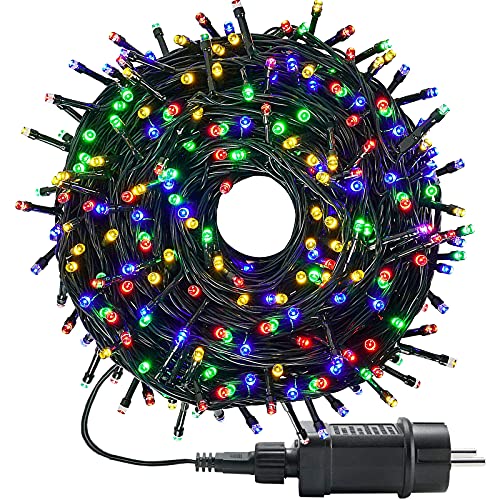 LED Lichterkette außen und innen RGB Weihnachtsbeleuchtung Lichterkette mit 8 Leuchtmodi + Timer + Memory-Funktion, Wasserdicht für Weihnachtsbaum, Party, Hochzeit, Balkon, 30m, 300LEDs von MOLVCE