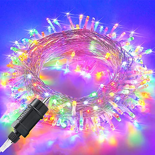 Lichterkette außen 10m 100er LED Lichterkette Weihnachtsbaum Strombetrieben (31V) mit Timer, Speicherfunktion, 8 Modi, IP44 Wasserdicht für Weihnachten Partys Hochzeit Halloween Ostern Garten, Bunt von MOLVCE