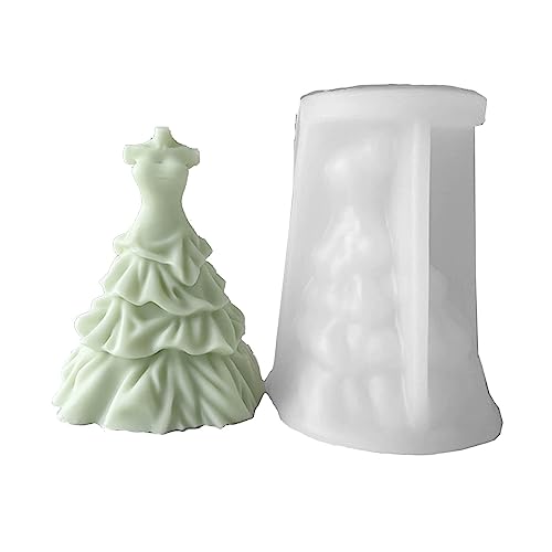 MONOJLY Wachsmodell Kleid Form Harz Gießformen DIY 3D Silikonform Geometrische Kerzenform Silikonform Handwerk für Kerzenherstellung von MONOJLY