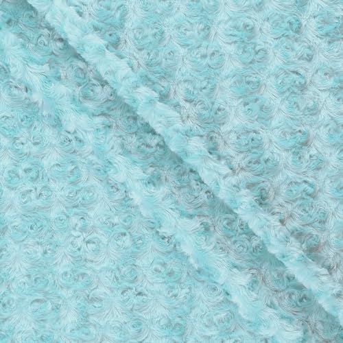 MOOK FABRICS 133942-15 Plush Rose Minky Fabric (60" Wide), 100% Polyester Material for Quilting, Home Decor Accents | Clothing | Arts, Crafts & Sewing Stoff, Canal Blue, 15 yard bolt von MOOK FABRICS