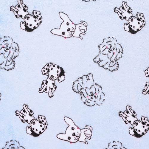 MOOK FABRICS 134637-12 Printed Fleece Flannel Fabric (58'' Wide) Double Brushed, 100% Polyester-Dogs Stoff, Blau, 12 yard bolt von MOOK FABRICS