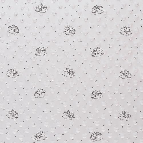 MOOK FABRICS 135030-15 Printed Softee Dot Minky Fabric (60" Wide), 100% Polyester Material for Quilting, Home Decor Accents | Clothing | Arts, Crafts & Sewing-Hedgehog Stoff, GRAU, 15 yard bolt von MOOK FABRICS