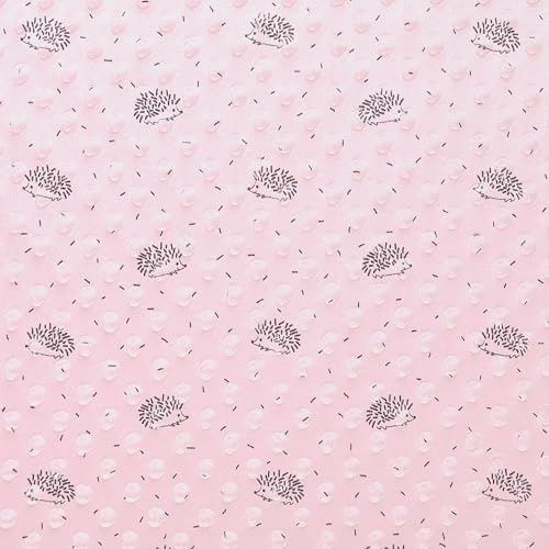 MOOK FABRICS 135031-15 Printed Softee Dot Minky Fabric (60" Wide), 100% Polyester Material for Quilting, Home Decor Accents | Clothing | Arts, Crafts & Sewing-Hedgehog Stoff, Pink, 15 yard bolt von MOOK FABRICS