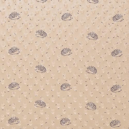 MOOK FABRICS 135032-15 Printed Softee Dot Minky Fabric (60" Wide), 100% Polyester Material for Quilting, Home Decor Accents | Clothing | Arts, Crafts & Sewing-Hedgehog Stoff, Hellbraun, 15 yard bolt von MOOK FABRICS