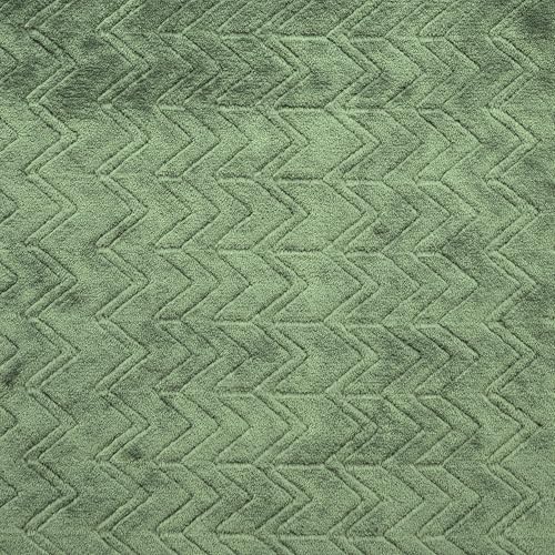 MOOK FABRICS 135034-12 Clipped Fleece Flannel Fabric (60" Wide) Double Brushed, 100% Polyester-Jacquard Chevron Stoff, Vierblättriges Kleeblatt, 12 yard bolt von MOOK FABRICS