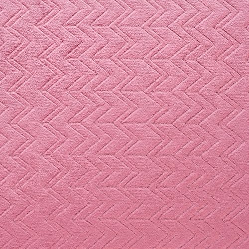 MOOK FABRICS 135036-12 Clipped Fleece Flannel Fabric (60" Wide) Double Brushed, 100% Polyester-Jacquard Chevron Stoff, Heather Rose, 12 yard bolt von MOOK FABRICS