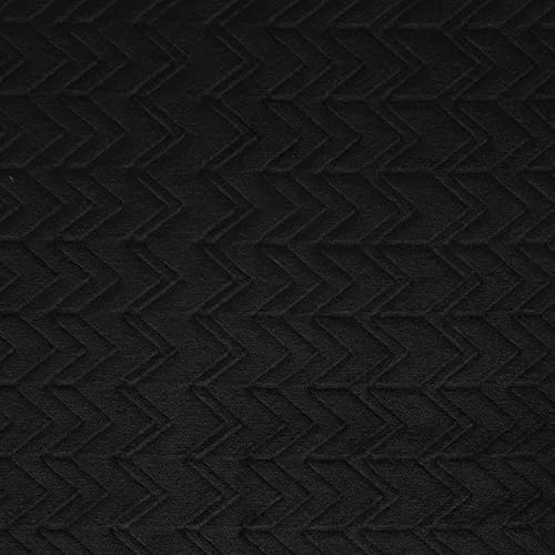 MOOK FABRICS 135037-12 Clipped Fleece Flannel Fabric (60" Wide) Double Brushed, 100% Polyester-Jacquard Chevron Stoff, Schwarz, 12 yard bolt von MOOK FABRICS