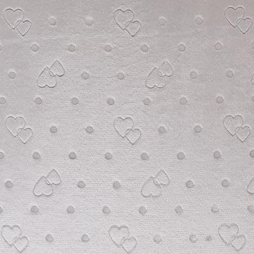 MOOK FABRICS 135038-12 Embossed Fleece Flannel Fabric (60" Wide) Double Brushed, 100% Polyester-Heart Dot Stoff, Grau-Limestone, 12 yard bolt von MOOK FABRICS