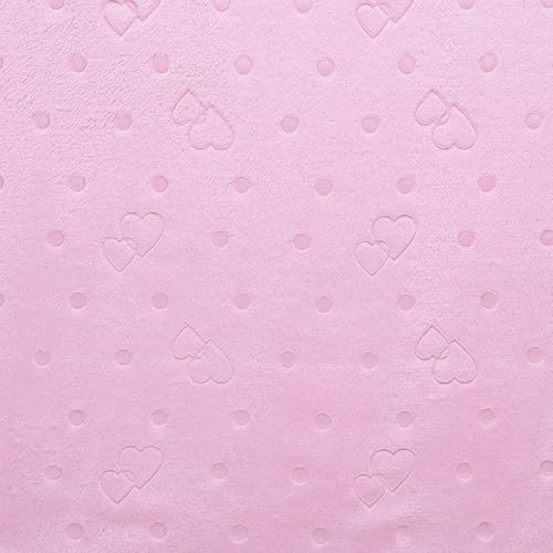 MOOK FABRICS 135043-12 Embossed Fleece Flannel Fabric (60" Wide) Double Brushed, 100% Polyester-Heart Dot Stoff, Malvenfarben, 12 yard bolt von MOOK FABRICS