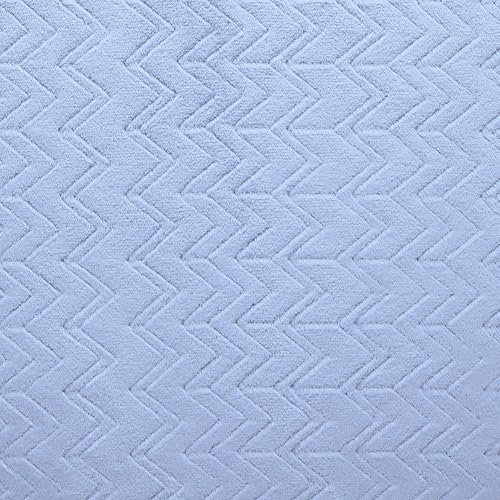 MOOK FABRICS 135162-12 Clipped Fleece Flannel Fabric (60" Wide) Double Brushed, 100% Polyester-Jacquard Chevron Stoff, Endless Sky, 12 yard bolt von MOOK FABRICS