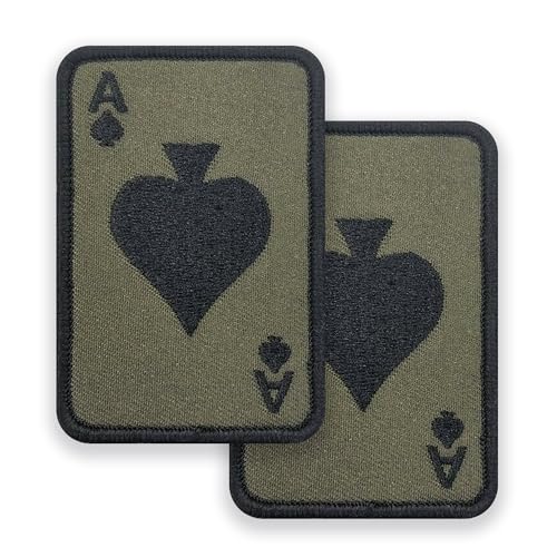 Ace of Spades Patch – Aufnäher für Rucksäcke – Moral-Patch – Aufnäher für Jacken – taktische Patches – Aufnäher für Kleidung – Rucksack-Patches – Armee-Aufnäher – Klett-Patches 5,1 x 7,6 cm 2 Stück von MOORDYSES