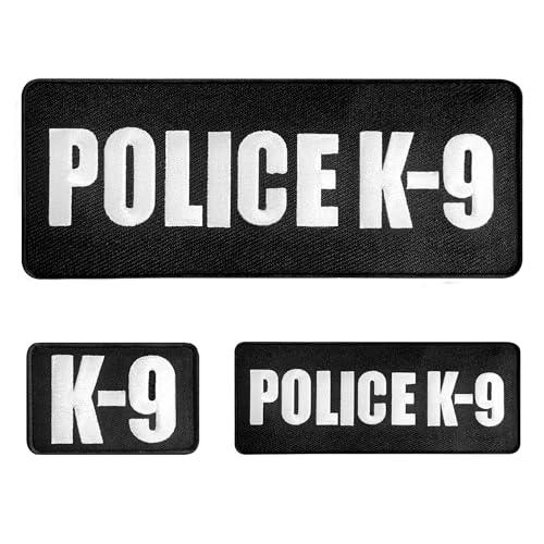 Police Patch – K9 Patch – Police K9 Patch – Polizei-Patch für Weste, Hund, Weste, taktisches Hundegeschirr und taktische Ausrüstung, Klettverschluss auf der Rückseite, 3 Stück, 25,4 x 10,2 cm, 12,7 x von MOORDYSES