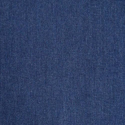 Jeansstoff jeansblau, mittelblau, vorgewaschen (9,4 oz), Breite: ca. 1,61 m, Meterware per 0,5 m von MOORE DENIM