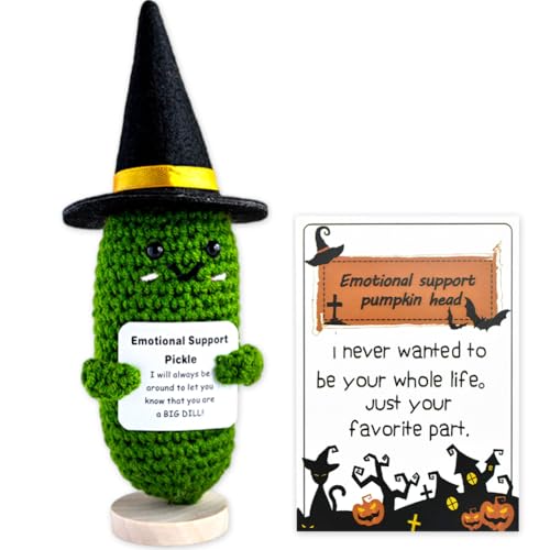 MOPQMKT Halloween Positive Kartoffel,Pocket Hug Positive Saure Gurken,Kleine Umarmung Pocket Hug Gurken Glücksbringer,Kreative Plush Plushie,Mutmacher Geschenk,Glücksbringer Beste Freundin von MOPQMKT