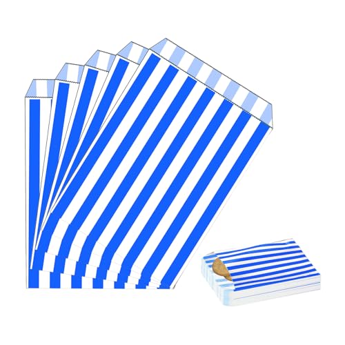 100 Stück Blau Naschitüten Candy Bar Papiertüten Klein Kraft Butterbrottüten Bunt 13x18cm Mini Geschenktüten Papiertüten Bunte Tüten Candybar brotpapiertüten für Halloween,Weihnachten,Hochzeiten von MORAINJAY