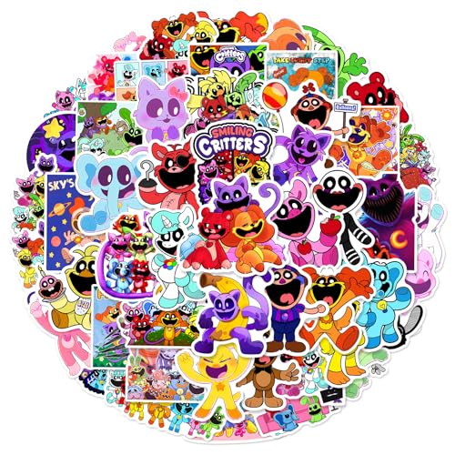 100 Stück Smiling Critters Aufkleber Classic Wasserfeste Vinyl Sticker für Laptop, Telefon, Wasserflasche, Skateboard, Koffer, Pad, Niedliche, Scrapbook Aufkleber für Kinder Gastgeschenke Mitgebsel von MORAINJAY