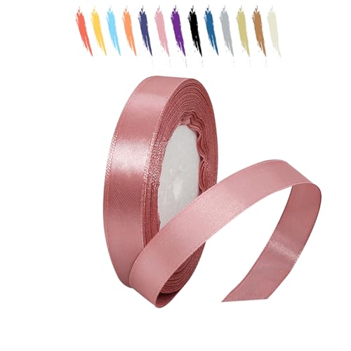 Altrosa 15mm Satinband 23 Meter, Polyesterband, verschönern Sie Ihre Bastelarbeiten und Feiern, ideal für Geschenkverpackungen, Dekorationen, Hochzeitsautoband, Bänder zum Basteln von MORAINJAY