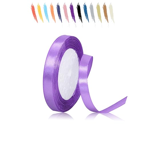 Baby Lila 10mm Satinband 23 Meter, Polyesterband, verschönern Sie Ihre Bastelarbeiten und Feiern, ideal für Geschenkverpackungen, Dekorationen, Hochzeitsautoband, Bänder zum Basteln von MORAINJAY