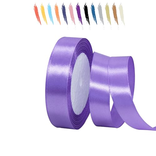 Baby Lila 20mm Satinband 23 Meter, Polyesterband, verschönern Sie Ihre Bastelarbeiten und Feiern, ideal für Geschenkverpackungen, Dekorationen, Hochzeitsautoband, Bänder zum Basteln von MORAINJAY