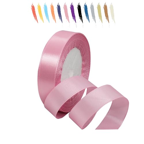 Baby Pink 15mm Satinband 23 Meter, Polyesterband, verschönern Sie Ihre Bastelarbeiten und Feiern, ideal für Geschenkverpackungen, Dekorationen, Hochzeitsautoband, Bänder zum Basteln von MORAINJAY