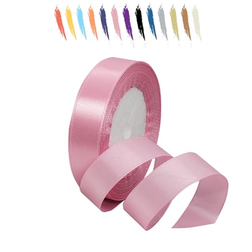 Baby Pink 20mm Satinband 23 Meter, Polyesterband, verschönern Sie Ihre Bastelarbeiten und Feiern, ideal für Geschenkverpackungen, Dekorationen, Hochzeitsautoband, Bänder zum Basteln von MORAINJAY