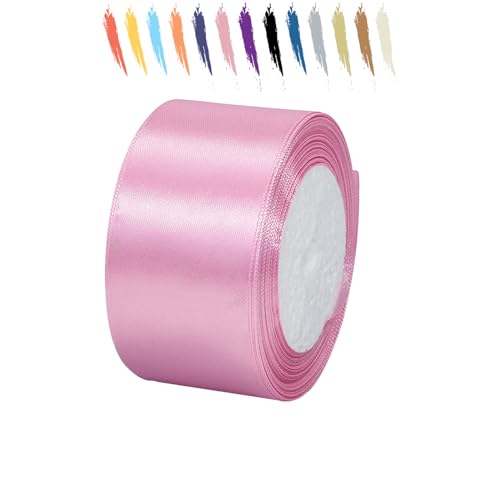Baby Pink 50mm Satinband 23 Meter, Polyesterband, verschönern Sie Ihre Bastelarbeiten und Feiern, ideal für Geschenkverpackungen, Dekorationen, Hochzeitsautoband, Bänder zum Basteln von MORAINJAY