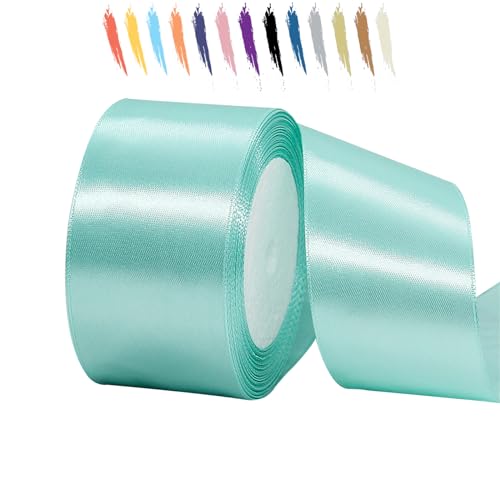 Babyblau 50mm Satinband 23 Meter, Polyesterband, verschönern Sie Ihre Bastelarbeiten und Feiern, ideal für Geschenkverpackungen, Dekorationen, Hochzeitsautoband, Bänder zum Basteln von MORAINJAY