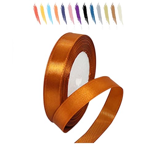 Braun 15mm Satinband 23 Meter, Polyesterband, verschönern Sie Ihre Bastelarbeiten und Feiern, ideal für Geschenkverpackungen, Dekorationen, Hochzeitsautoband, Bänder zum Basteln von MORAINJAY