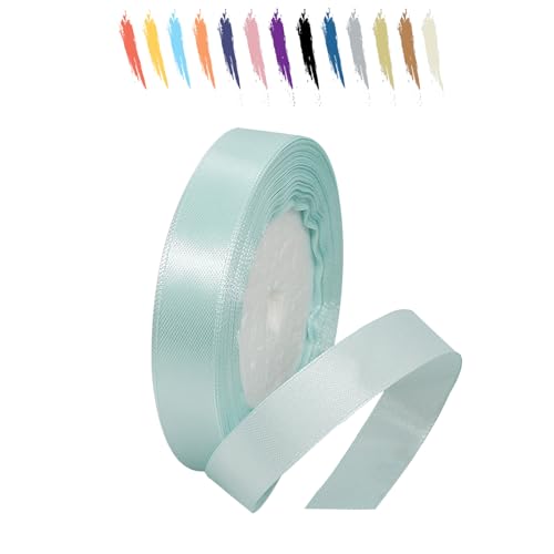 Helles Baby blau 15mm Satinband 23 Meter, Polyesterband, verschönern Sie Ihre Bastelarbeiten und Feiern, ideal für Geschenkverpackungen, Dekorationen, Hochzeitsautoband, Bänder zum Basteln von MORAINJAY